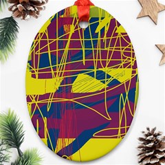 Yellow High Art Abstraction Ornament (oval) 