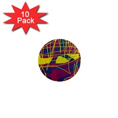 Yellow High Art Abstraction 1  Mini Magnet (10 Pack) 