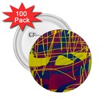 Yellow high art abstraction 2.25  Buttons (100 pack)  Front