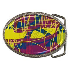 Yellow High Art Abstraction Belt Buckles