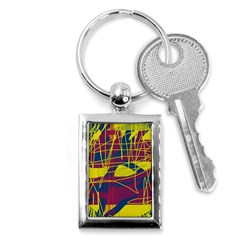 Yellow High Art Abstraction Key Chains (rectangle) 