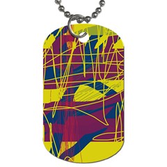 Yellow High Art Abstraction Dog Tag (one Side)