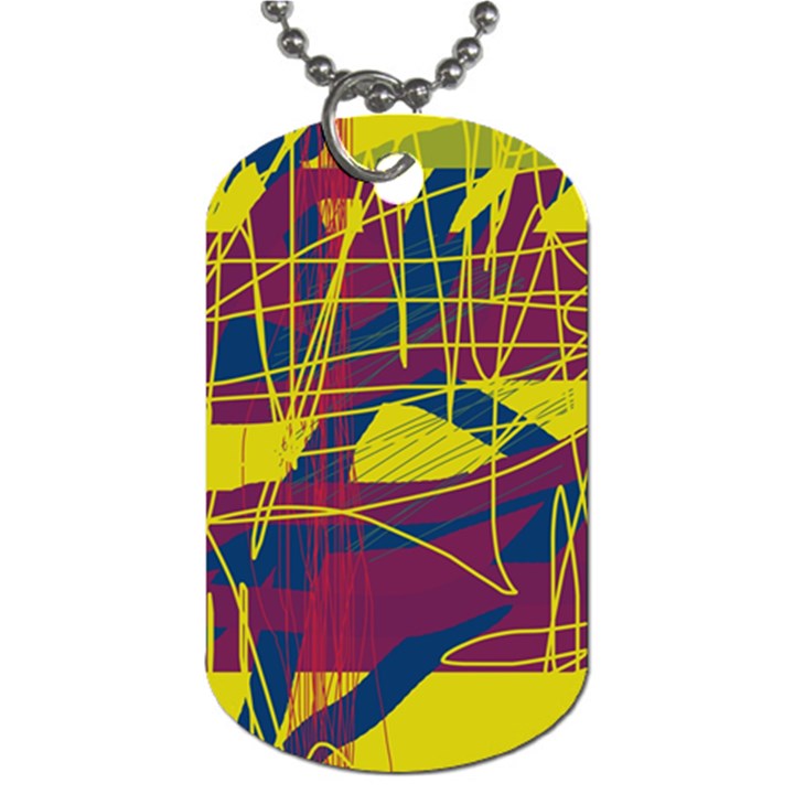 Yellow high art abstraction Dog Tag (One Side)