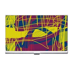 Yellow High Art Abstraction Business Card Holders