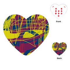 Yellow High Art Abstraction Playing Cards (heart) 