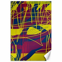 Yellow High Art Abstraction Canvas 12  X 18  