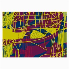 Yellow High Art Abstraction Large Glasses Cloth