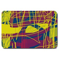 Yellow High Art Abstraction Large Doormat 