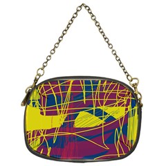 Yellow High Art Abstraction Chain Purses (one Side) 