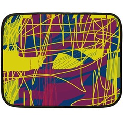 Yellow High Art Abstraction Double Sided Fleece Blanket (mini) 