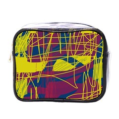 Yellow High Art Abstraction Mini Toiletries Bags