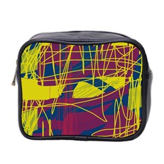 Yellow High Art Abstraction Mini Toiletries Bag 2-side