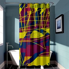 Yellow High Art Abstraction Shower Curtain 36  X 72  (stall) 