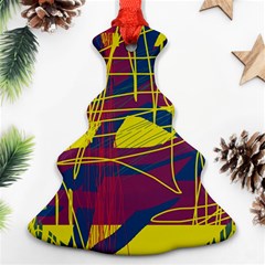 Yellow High Art Abstraction Ornament (christmas Tree)