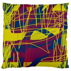 Yellow High Art Abstraction Large Cushion Case (two Sides)