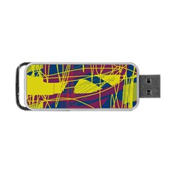 Yellow High Art Abstraction Portable Usb Flash (one Side) by Valentinaart