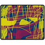 Yellow high art abstraction Double Sided Fleece Blanket (Medium)  58.8 x47.4  Blanket Front