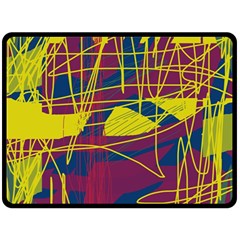 Yellow High Art Abstraction Double Sided Fleece Blanket (large) 