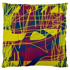 Yellow High Art Abstraction Standard Flano Cushion Case (two Sides)