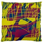 Yellow high art abstraction Large Flano Cushion Case (One Side) Front