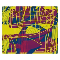 Yellow High Art Abstraction Double Sided Flano Blanket (small) 