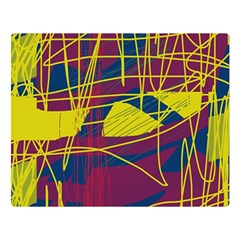 Yellow High Art Abstraction Double Sided Flano Blanket (large) 