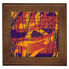 Orange High Art Framed Tiles