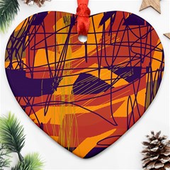 Orange High Art Ornament (heart) 