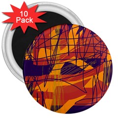 Orange High Art 3  Magnets (10 Pack) 