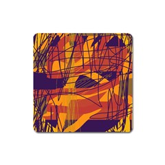 Orange High Art Square Magnet