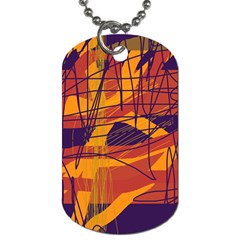 Orange High Art Dog Tag (one Side)