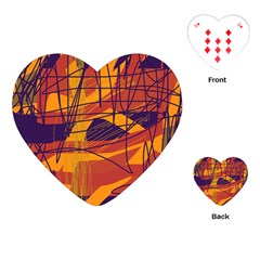 Orange High Art Playing Cards (heart) 