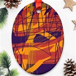 Orange high art Oval Ornament (Two Sides) Front