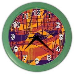 Orange High Art Color Wall Clocks