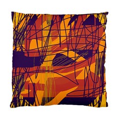 Orange High Art Standard Cushion Case (one Side) by Valentinaart