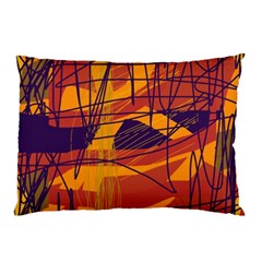 Orange High Art Pillow Case by Valentinaart