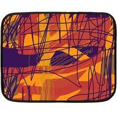 Orange High Art Double Sided Fleece Blanket (mini) 