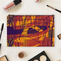 Orange High Art Cosmetic Bag (large) 