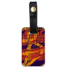 Orange High Art Luggage Tags (one Side)  by Valentinaart