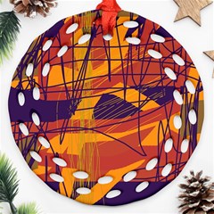 Orange High Art Ornament (round Filigree) 