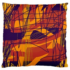 Orange High Art Large Cushion Case (two Sides)