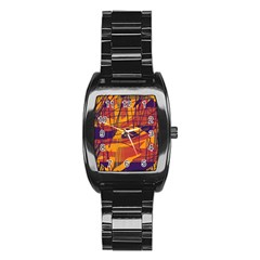 Orange High Art Stainless Steel Barrel Watch