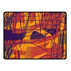 Orange High Art Double Sided Fleece Blanket (small) 