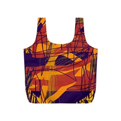 Orange High Art Full Print Recycle Bags (s) 