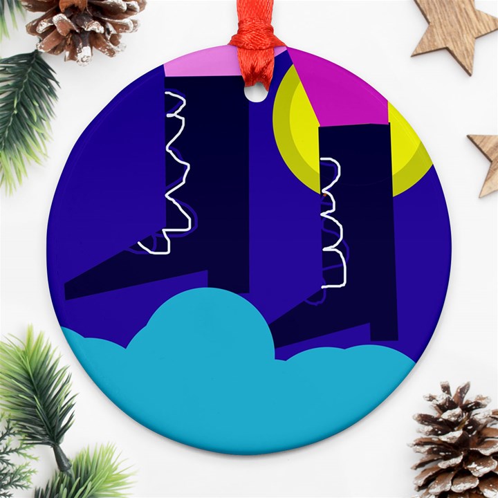 Walking on the clouds  Ornament (Round) 