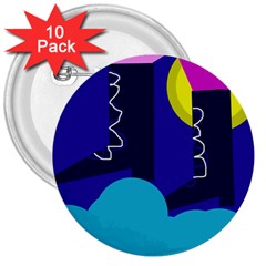 Walking On The Clouds  3  Buttons (10 Pack) 