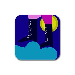 Walking On The Clouds  Rubber Square Coaster (4 Pack)  by Valentinaart