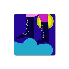 Walking On The Clouds  Square Magnet by Valentinaart