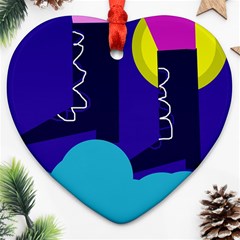 Walking On The Clouds  Heart Ornament (2 Sides)