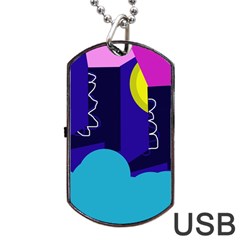 Walking On The Clouds  Dog Tag Usb Flash (two Sides) 